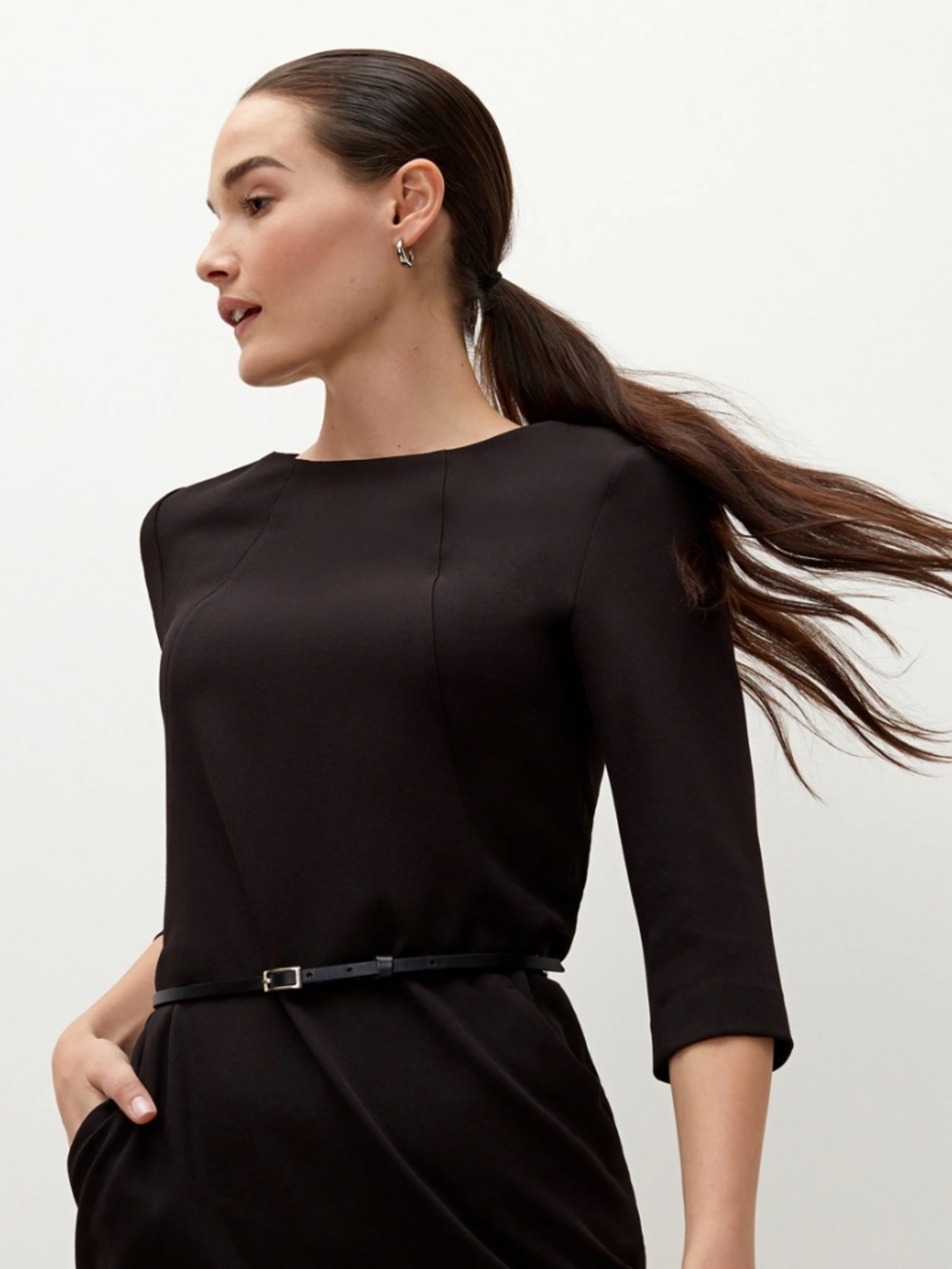 MM Lafleur Etsuko Black Midi Shift Dress - Picture 3 of 8